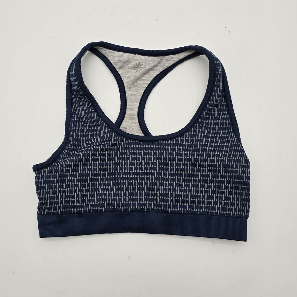 Athleta Sports Bra Womens Small Blue Gray Reversible Racerback Double Layer